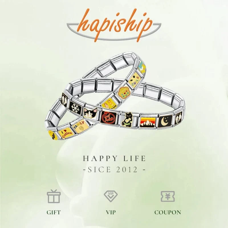 Hapiship 2024 Neue frauen Schmuck DIY 9mm Breite Italienischen Elastische Charme Armband Mode Edelstahl Mode Armreif ST-Bao