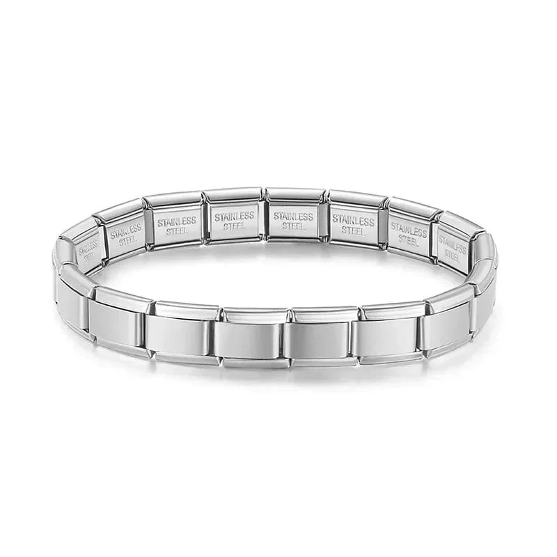 Hapiship 2024 Neue frauen Schmuck DIY 9mm Breite Italienischen Elastische Charme Armband Mode Edelstahl Mode Armreif ST-Bao