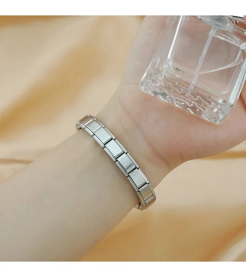 Hapiship 2024 Neue frauen Schmuck DIY 9mm Breite Italienischen Elastische Charme Armband Mode Edelstahl Mode Armreif ST-Bao