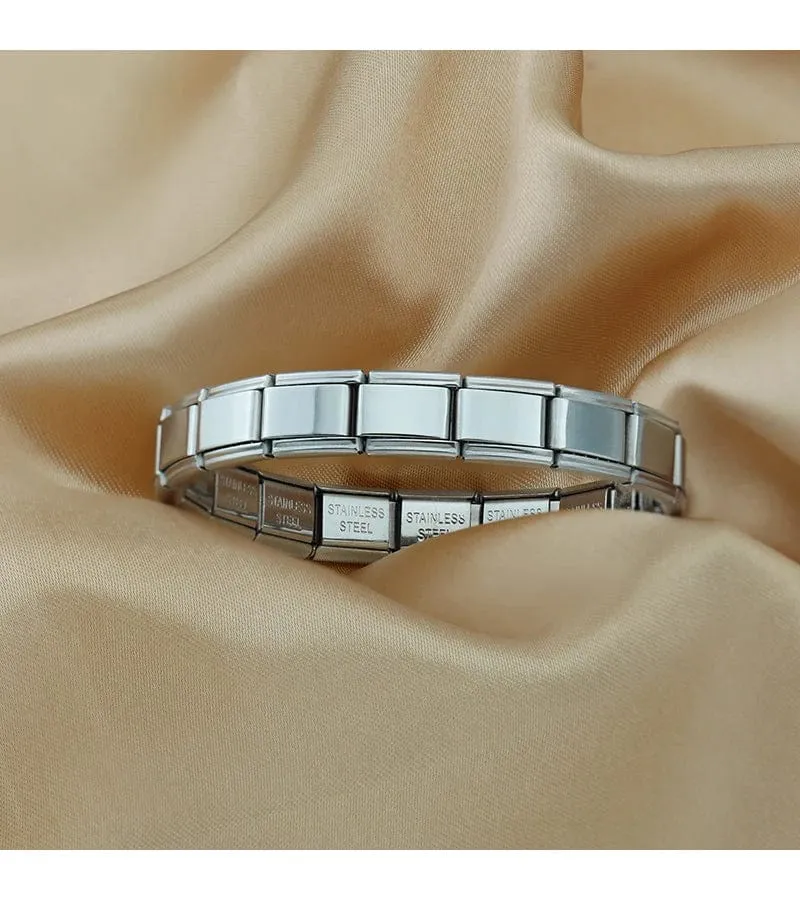 Hapiship 2024 Neue frauen Schmuck DIY 9mm Breite Italienischen Elastische Charme Armband Mode Edelstahl Mode Armreif ST-Bao