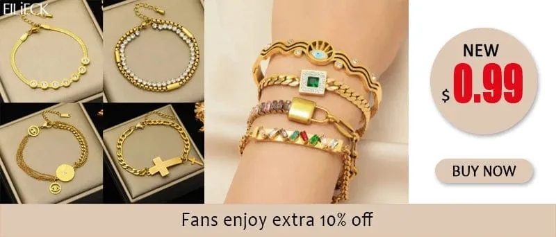 EILIECK 316L Edelstahl Goldfarbenes Armband für Frauen Einfacher Stil Gliederkette Armreif Trendy Fashion Lichtechtes Schmuckgeschenk