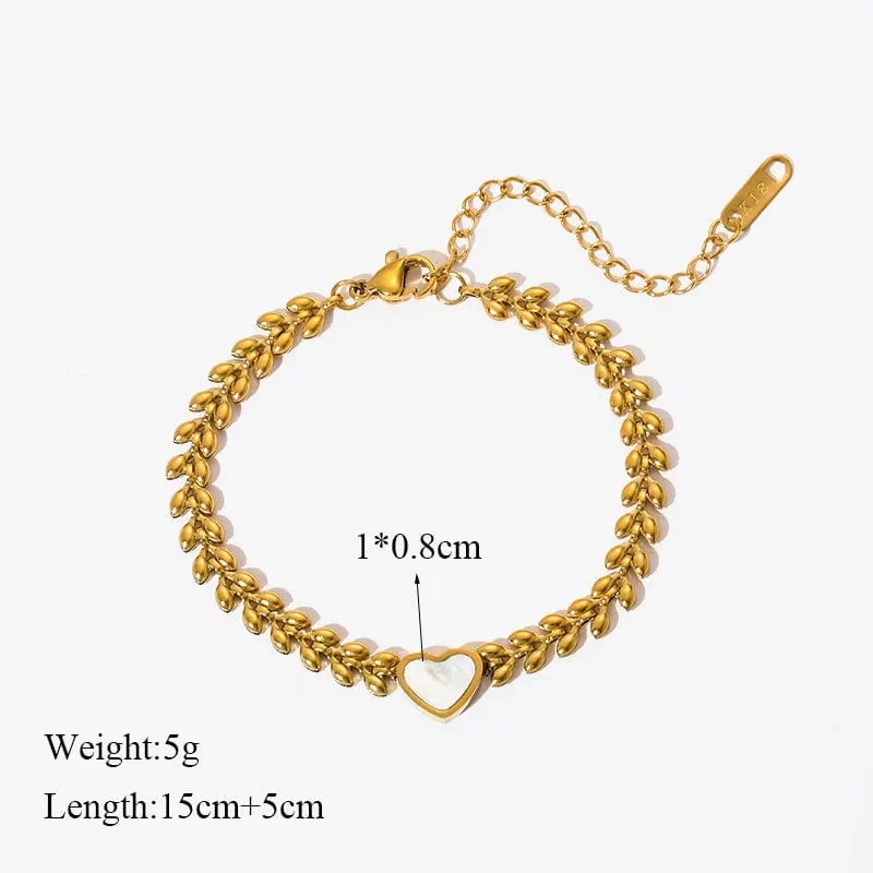 EILIECK 316L Edelstahl Goldfarbenes Armband für Frauen Einfacher Stil Gliederkette Armreif Trendy Fashion Lichtechtes Schmuckgeschenk