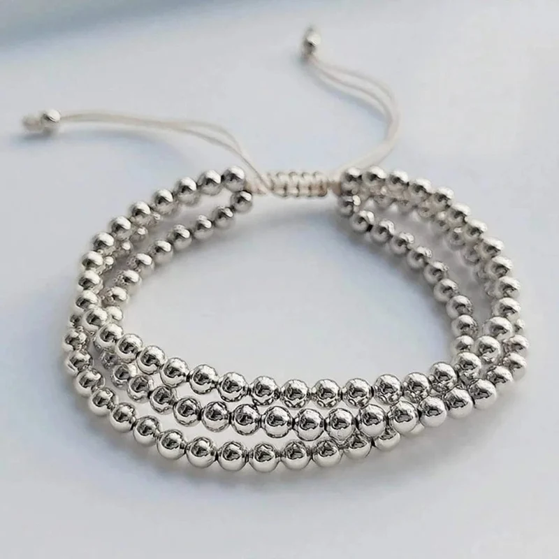 KKBEAD Armbänder Vergoldet 18 K Wasserdicht Mehrschichtig Stapelbar Perlenarmband Für Frauen Geschenke Pulseras Femme