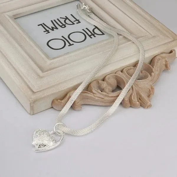 925 Sterling Silber Halskette Wunderschöner Charme Mode Herz Hochzeit Dame Liebe für Frauen Edler Luxus 18 Zoll 45cm Schmuck