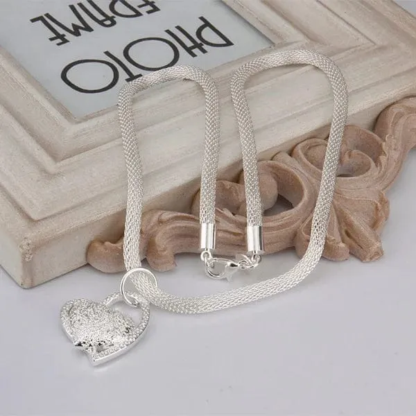 925 Sterling Silber Halskette Wunderschöner Charme Mode Herz Hochzeit Dame Liebe für Frauen Edler Luxus 18 Zoll 45cm Schmuck
