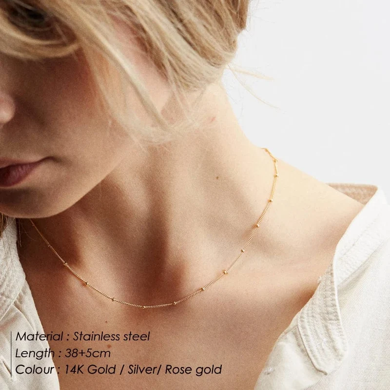 EManco Gold Farbe Edelstahl 316 Kette Choker Halskette Frauen Kette Halskette Sets für Frauen geschenk