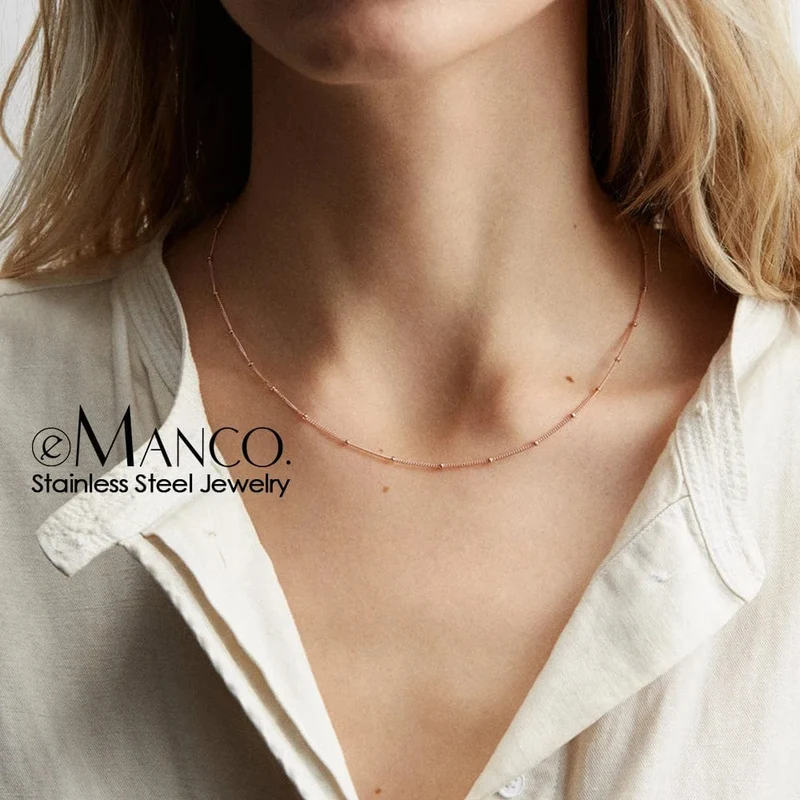 EManco Gold Farbe Edelstahl 316 Kette Choker Halskette Frauen Kette Halskette Sets für Frauen geschenk