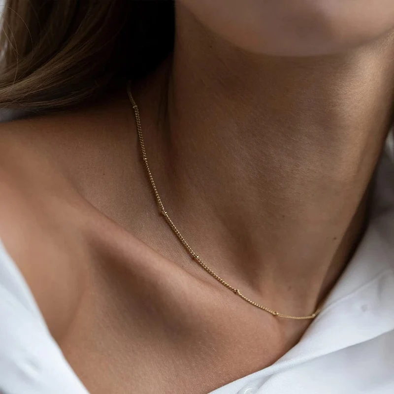 EManco Gold Farbe Edelstahl 316 Kette Choker Halskette Frauen Kette Halskette Sets für Frauen geschenk