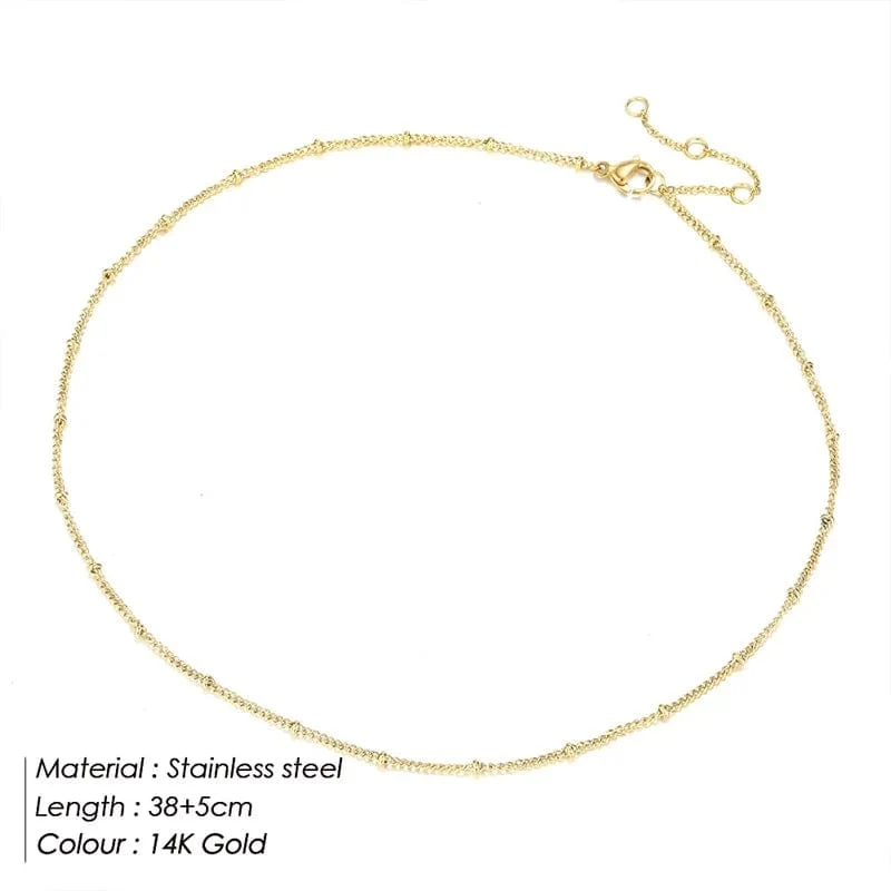 EManco Gold Farbe Edelstahl 316 Kette Choker Halskette Frauen Kette Halskette Sets für Frauen geschenk