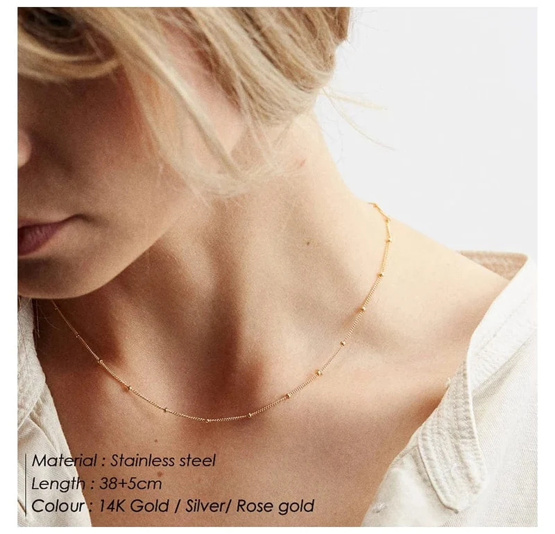 EManco Gold Farbe Edelstahl 316 Kette Choker Halskette Frauen Kette Halskette Sets für Frauen geschenk