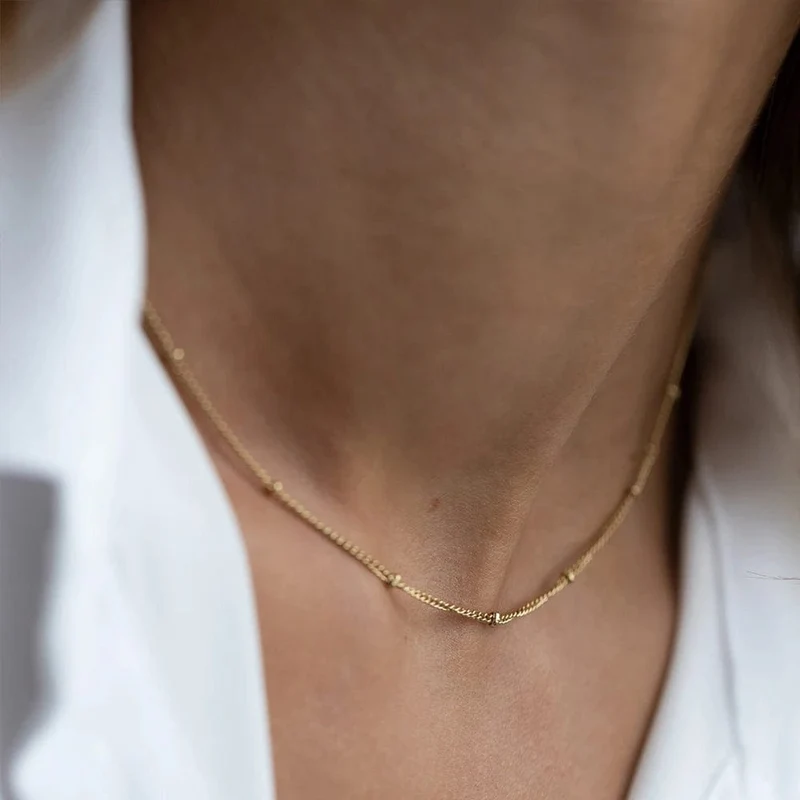 EManco Gold Farbe Edelstahl 316 Kette Choker Halskette Frauen Kette Halskette Sets für Frauen geschenk