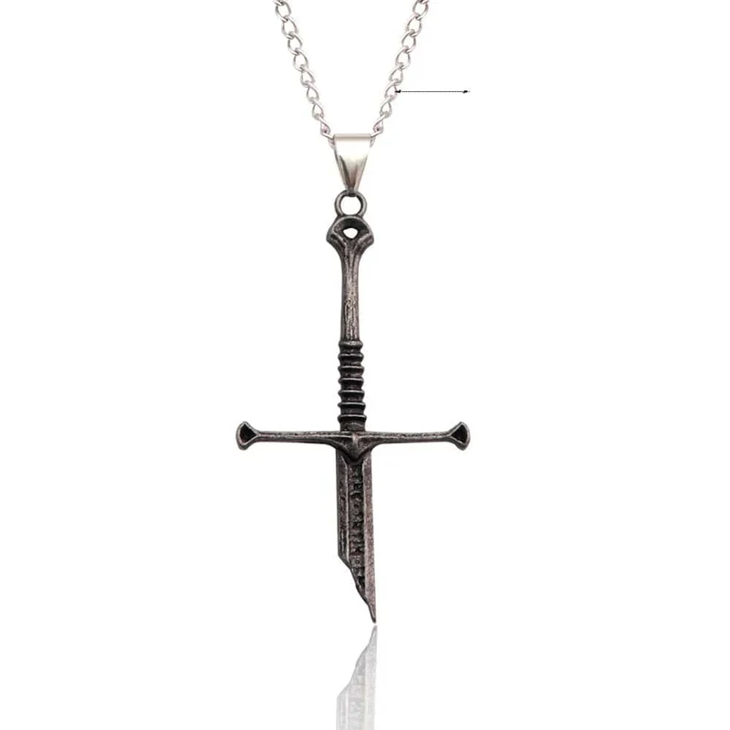 Vintage Narsil Broken Sword Halskette für Männer Frauen Moveis Schmuck Cosplay Cool Punk Schwert Anhänger Halskette Geschenk
