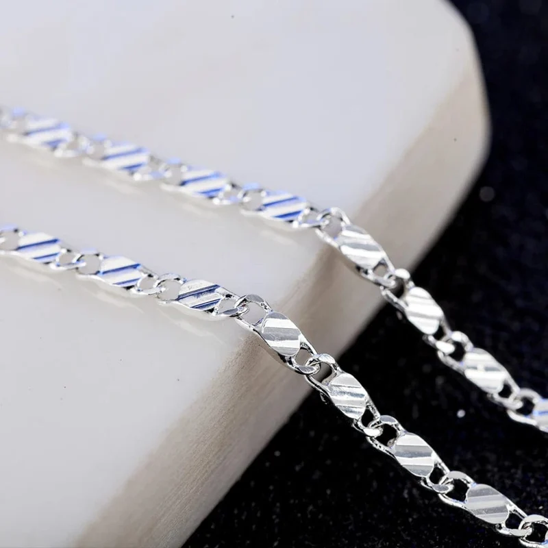 DOTEFFIL 925 Sterling Silber 16/18/20/22/24/26/28/30 Zoll 2mm Charme Kette Halskette Für Frauen Mann Mode Hochzeit Partei Schmuck