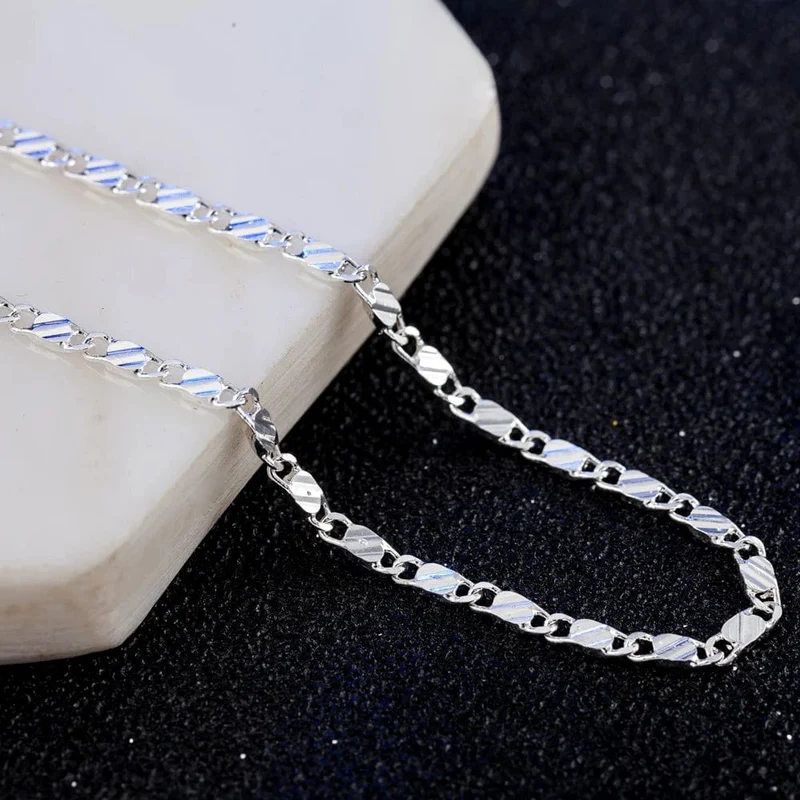 DOTEFFIL 925 Sterling Silber 16/18/20/22/24/26/28/30 Zoll 2mm Charme Kette Halskette Für Frauen Mann Mode Hochzeit Partei Schmuck