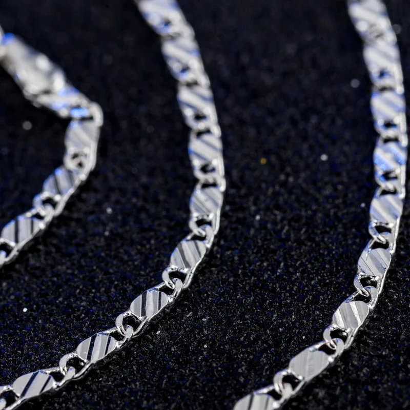 DOTEFFIL 925 Sterling Silber 16/18/20/22/24/26/28/30 Zoll 2mm Charme Kette Halskette Für Frauen Mann Mode Hochzeit Partei Schmuck