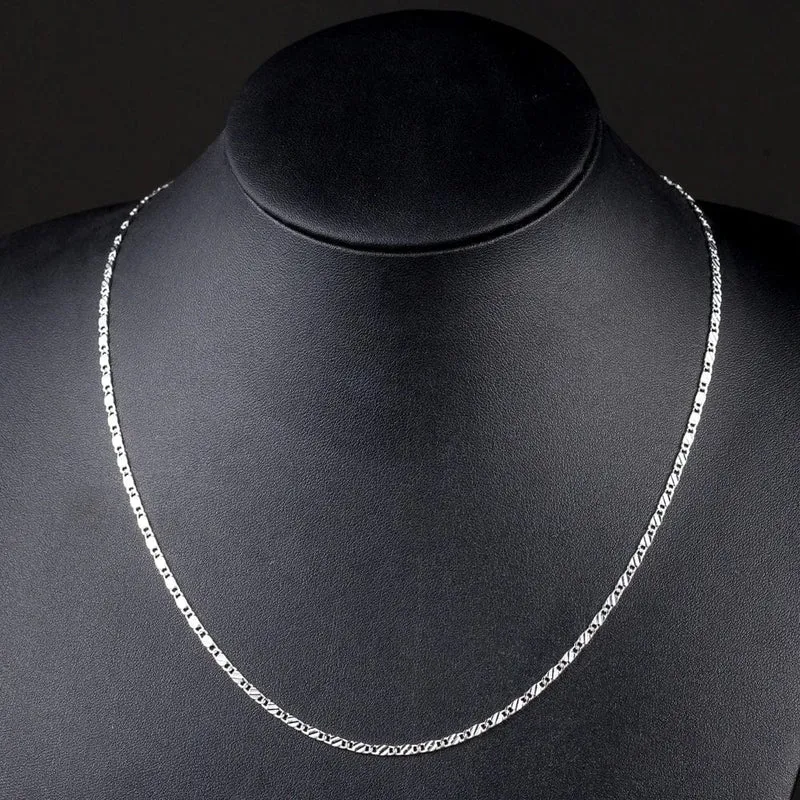 DOTEFFIL 925 Sterling Silber 16/18/20/22/24/26/28/30 Zoll 2mm Charme Kette Halskette Für Frauen Mann Mode Hochzeit Partei Schmuck