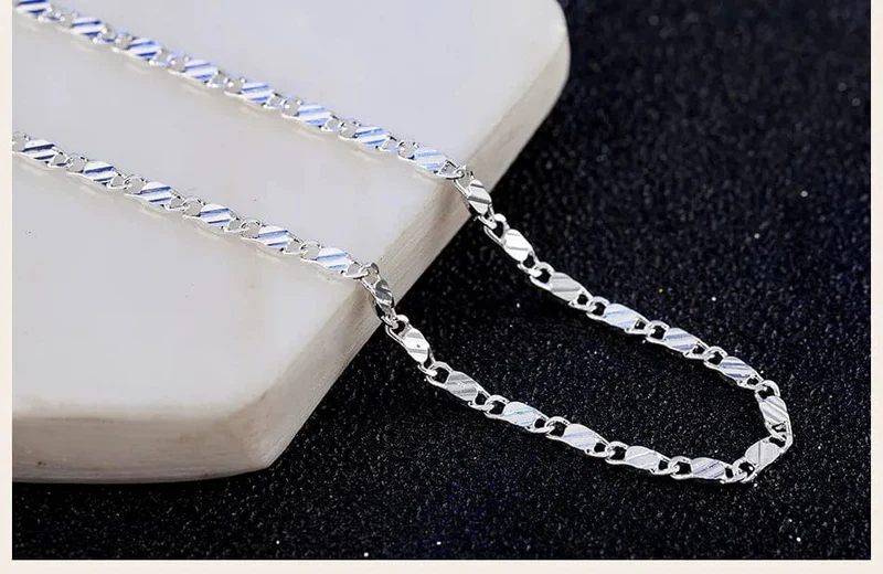 DOTEFFIL 925 Sterling Silber 16/18/20/22/24/26/28/30 Zoll 2mm Charme Kette Halskette Für Frauen Mann Mode Hochzeit Partei Schmuck