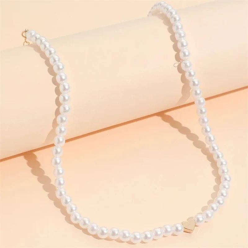 AUF MÄDCHEN Natürliche Shell Perlen Herz Halsband Mode Edelstahl Halskette für Frauen Kupfer Stern Collares Para Mujer