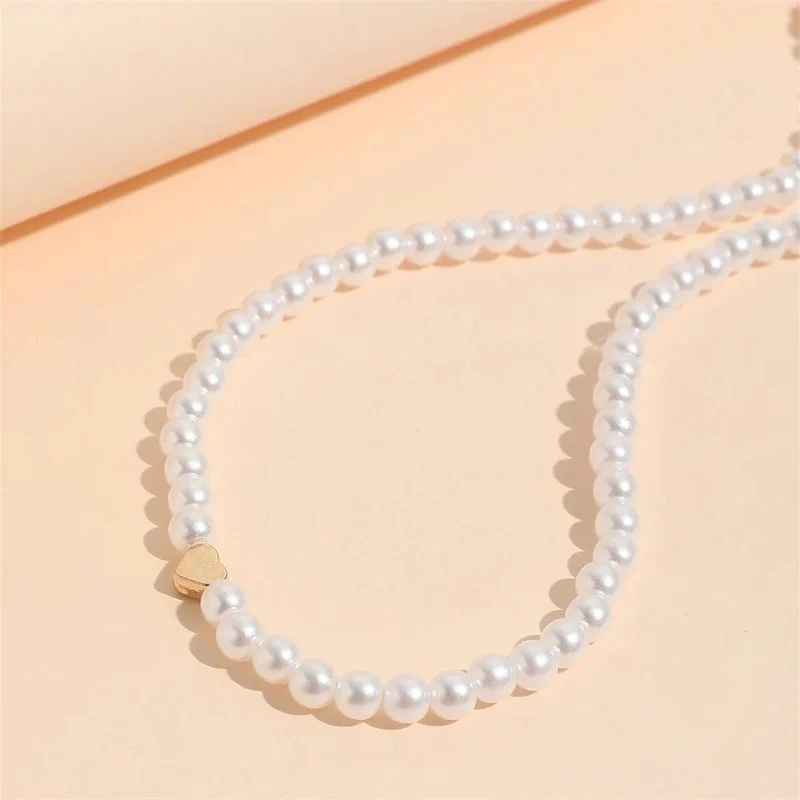 AUF MÄDCHEN Natürliche Shell Perlen Herz Halsband Mode Edelstahl Halskette für Frauen Kupfer Stern Collares Para Mujer