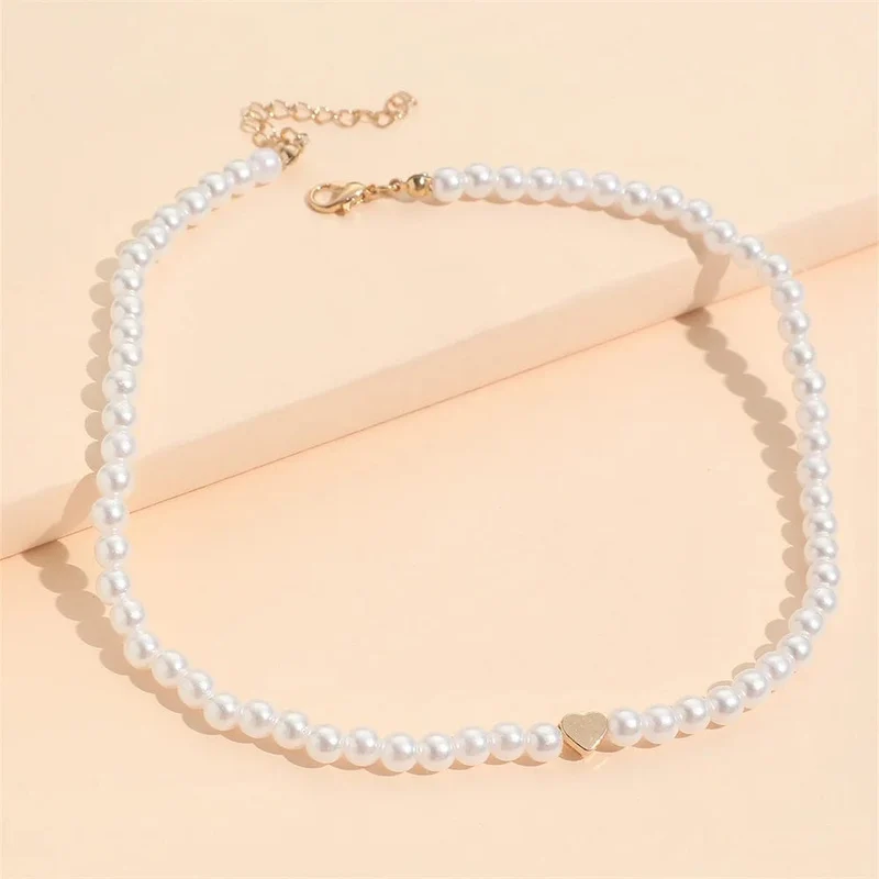 AUF MÄDCHEN Natürliche Shell Perlen Herz Halsband Mode Edelstahl Halskette für Frauen Kupfer Stern Collares Para Mujer
