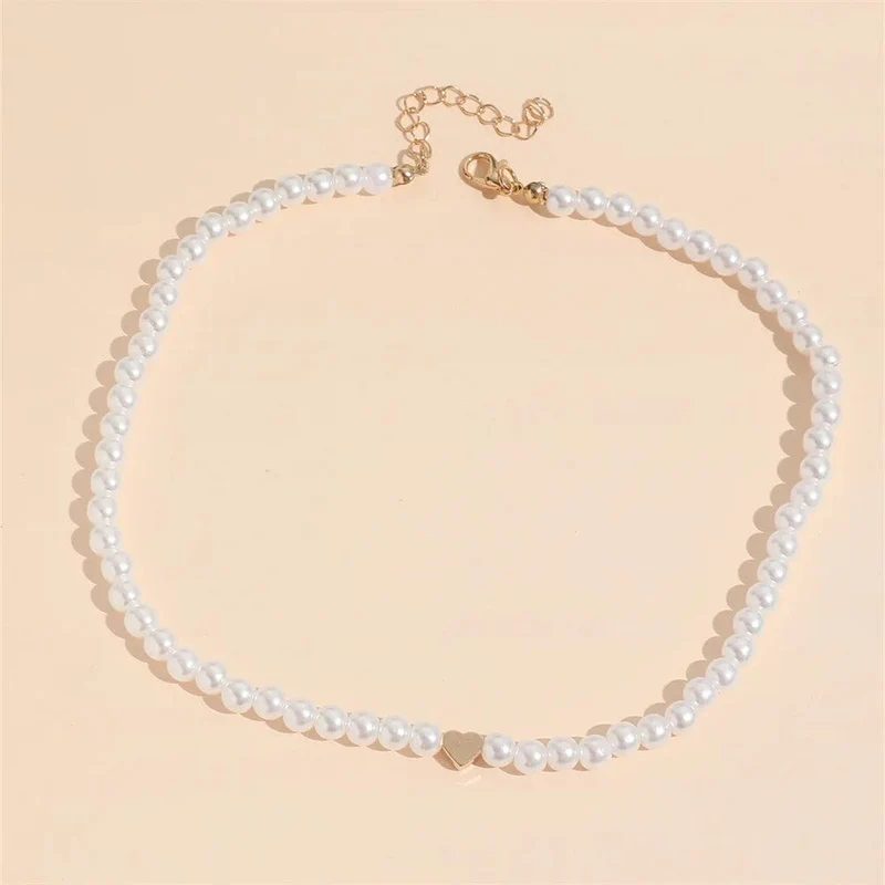 AUF MÄDCHEN Natürliche Shell Perlen Herz Halsband Mode Edelstahl Halskette für Frauen Kupfer Stern Collares Para Mujer