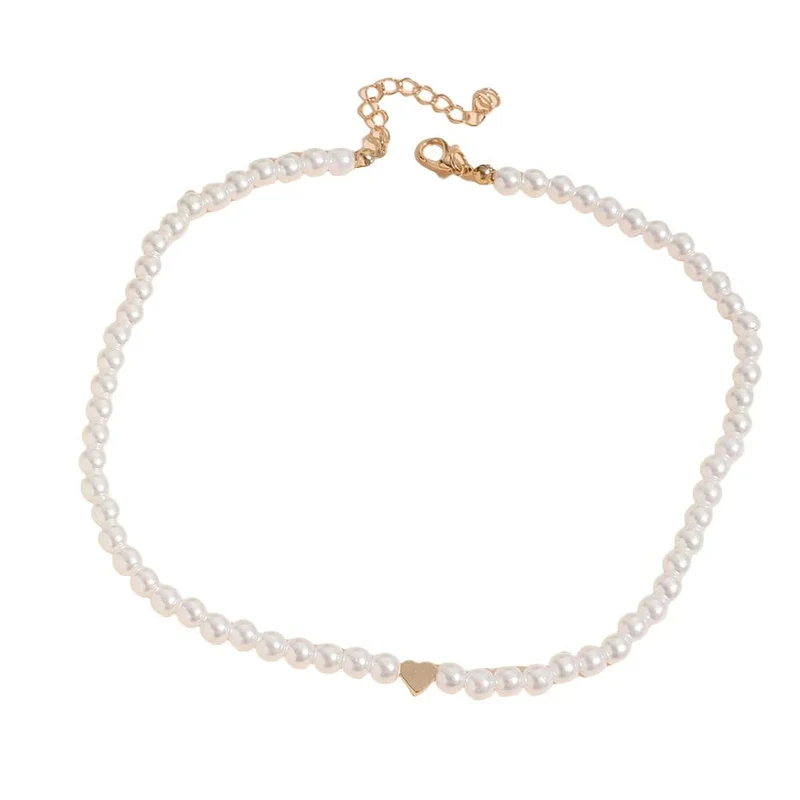 AUF MÄDCHEN Natürliche Shell Perlen Herz Halsband Mode Edelstahl Halskette für Frauen Kupfer Stern Collares Para Mujer