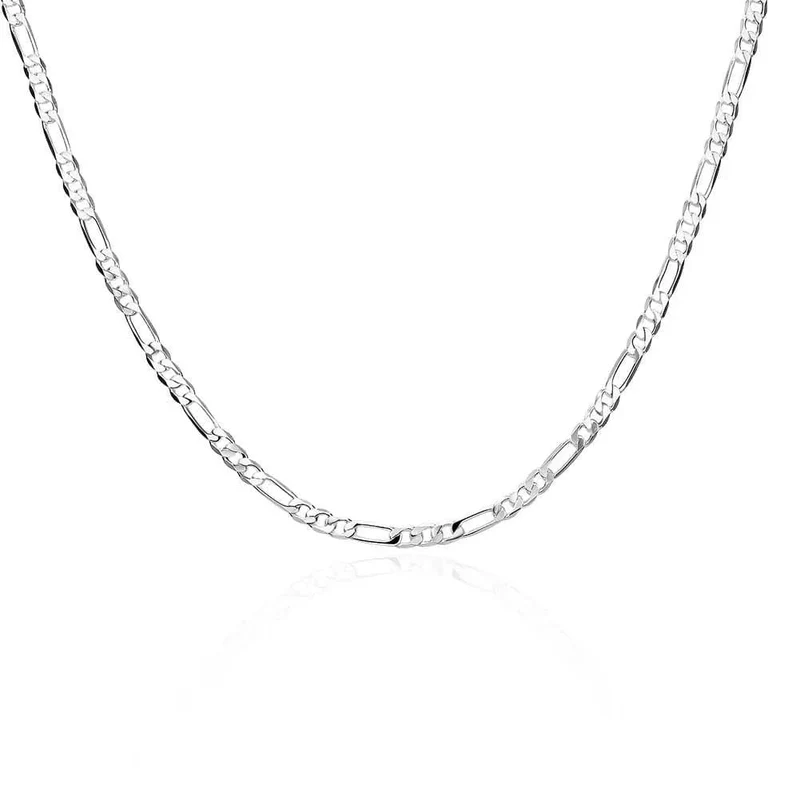 40-75cm 925 Silber 4mm Figaro Kette Halskette für Frauen Männer lange Halskette Hip Hop Schmuck Geschenk