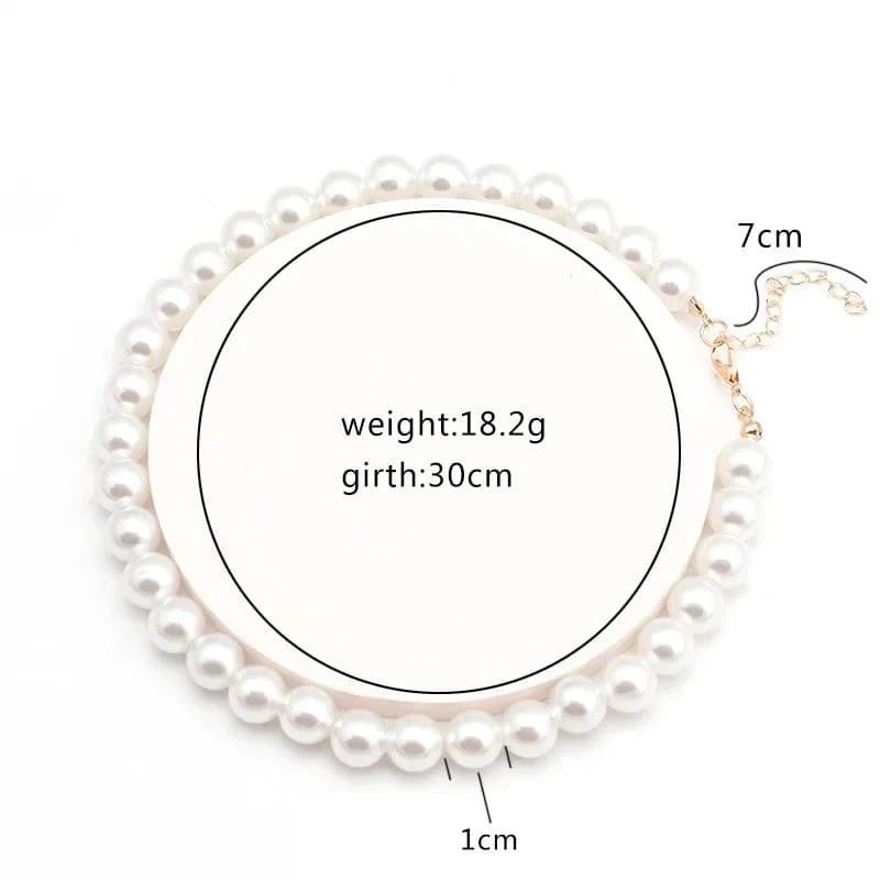 LATS Perlen Damen Halskette Kpop Perlen Choker Halskette Gold Farbe Goth Chocker Schmuck Anhänger Halsketten 2022 Halsband für Mädchen