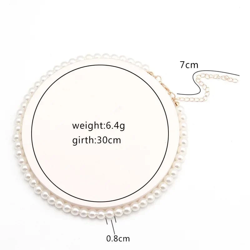 LATS Perlen Damen Halskette Kpop Perlen Choker Halskette Gold Farbe Goth Chocker Schmuck Anhänger Halsketten 2022 Halsband für Mädchen