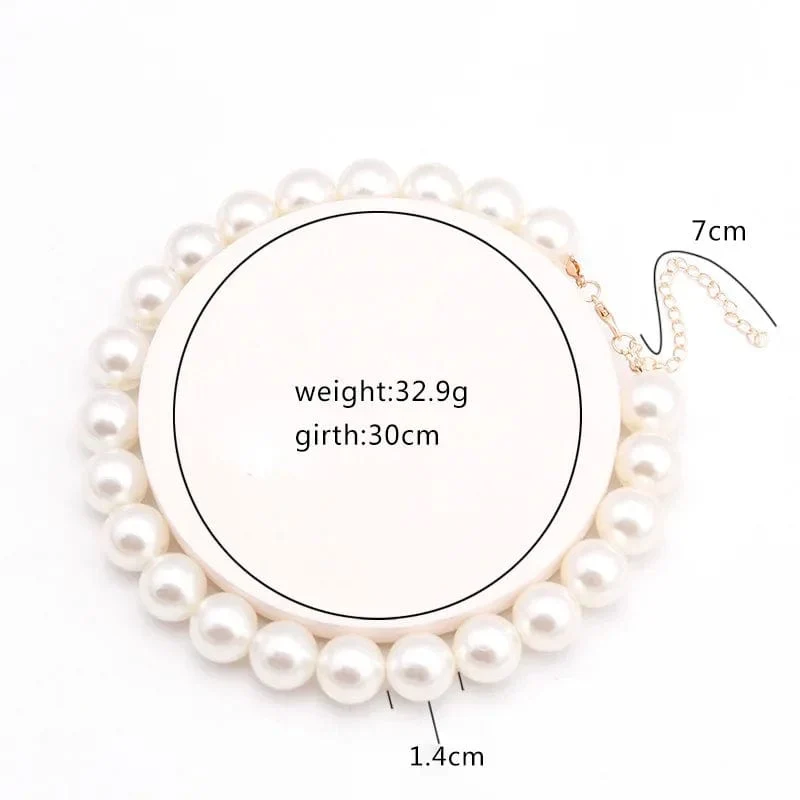 LATS Perlen Damen Halskette Kpop Perlen Choker Halskette Gold Farbe Goth Chocker Schmuck Anhänger Halsketten 2022 Halsband für Mädchen