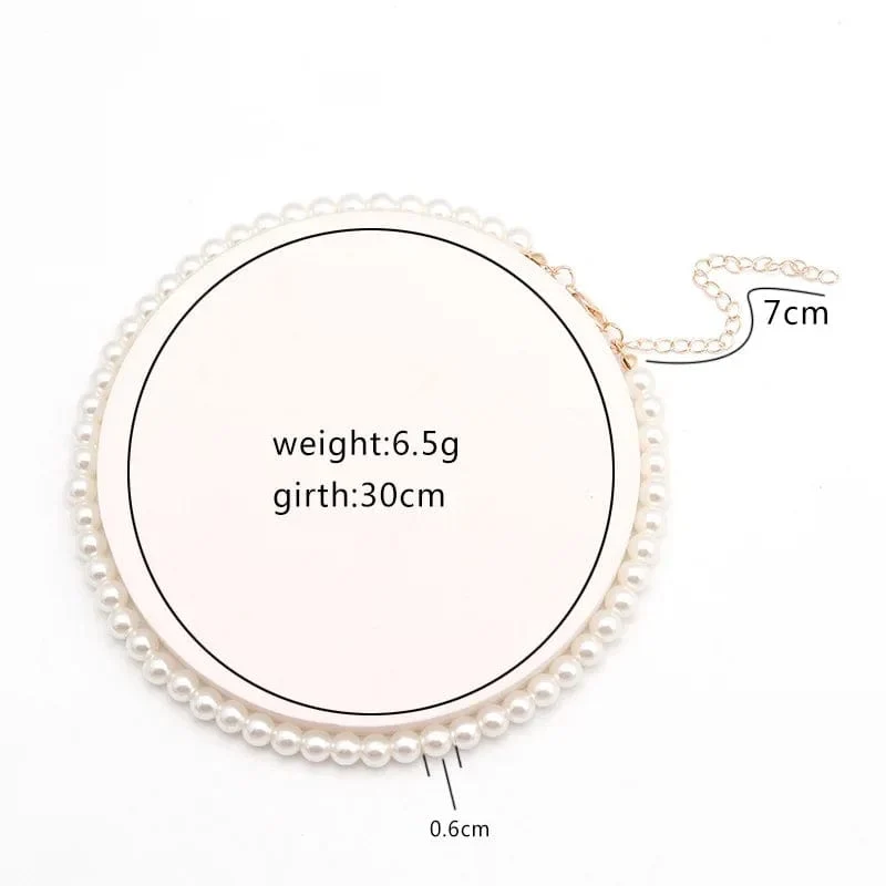 LATS Perlen Damen Halskette Kpop Perlen Choker Halskette Gold Farbe Goth Chocker Schmuck Anhänger Halsketten 2022 Halsband für Mädchen