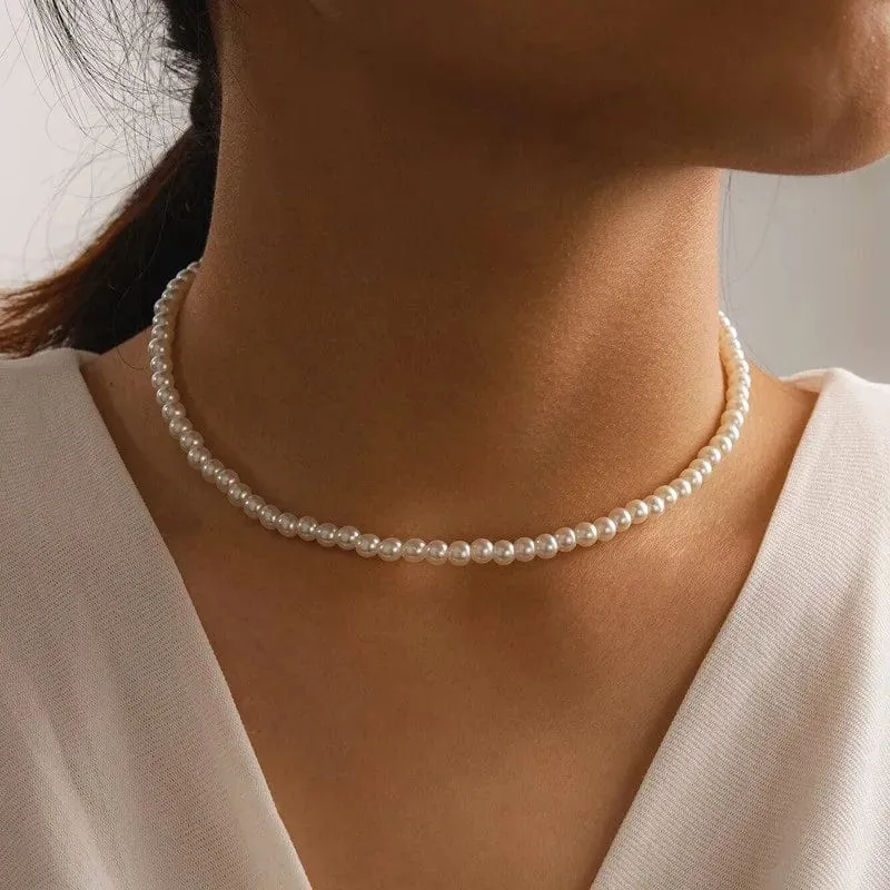 LATS Perlen Damen Halskette Kpop Perlen Choker Halskette Gold Farbe Goth Chocker Schmuck Anhänger Halsketten 2022 Halsband für Mädchen