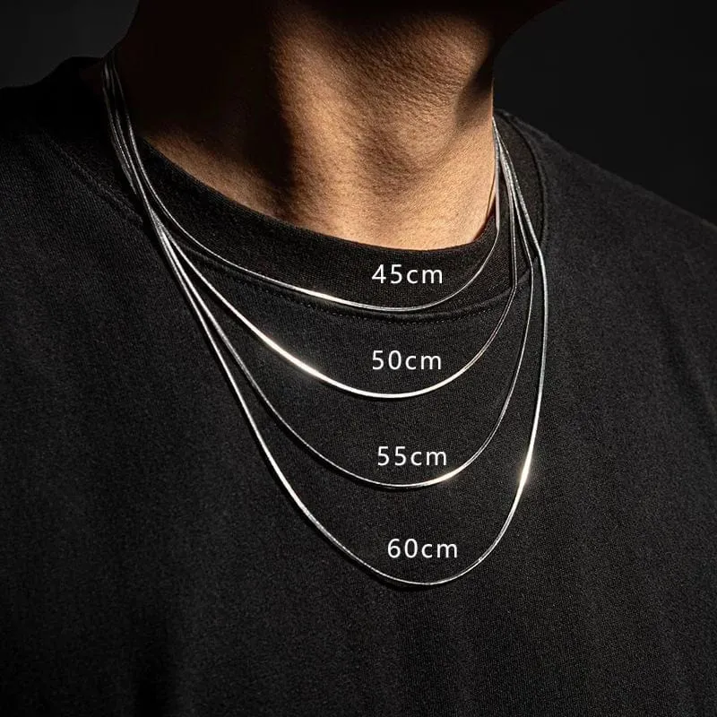 Punk Hip-Hop 2MM Schlangengliederkette 925 Sterling Silber Halskette für Männer Frauen Silber Männerschmuck Geschenke Cadenas Para Hombre