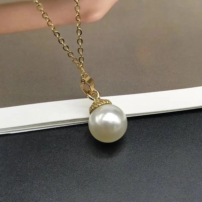 Trendy Sommer Shell Imitation Perle Anhänger Halskette Für Frauen Mode Kragen Hals Schmuck Großhandel Dropshipping