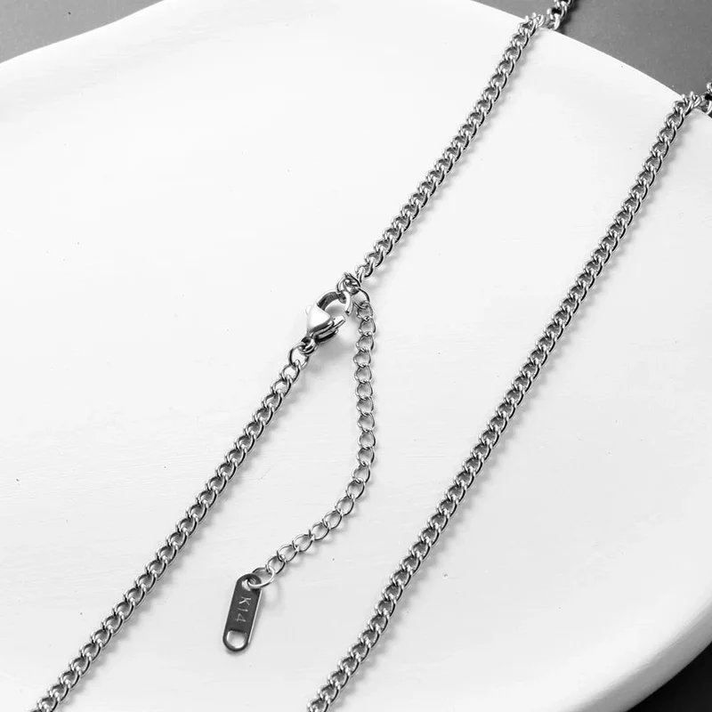 Edelstahl Goldfarbene Kette Halskette für Männer Lange Kette Choker Herren Kragen Hals Spitze DIY Anhänger Silberfarbene Kordel Hummer