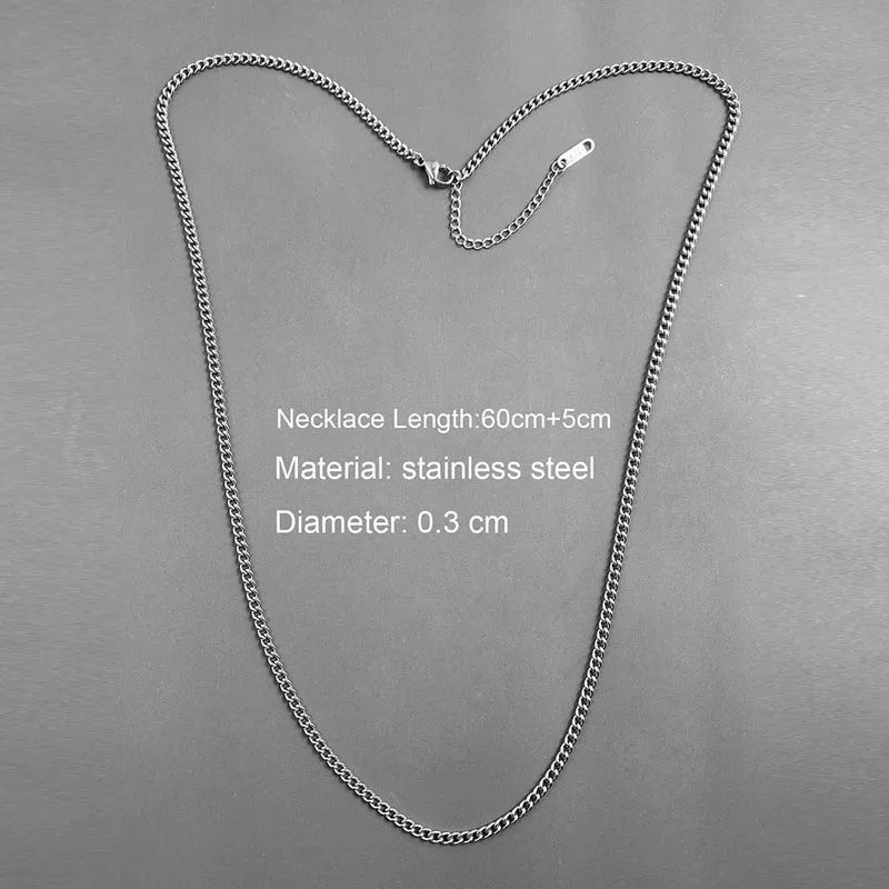 Edelstahl Goldfarbene Kette Halskette für Männer Lange Kette Choker Herren Kragen Hals Spitze DIY Anhänger Silberfarbene Kordel Hummer