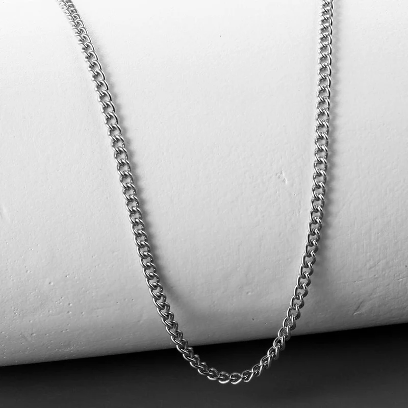 Edelstahl Goldfarbene Kette Halskette für Männer Lange Kette Choker Herren Kragen Hals Spitze DIY Anhänger Silberfarbene Kordel Hummer