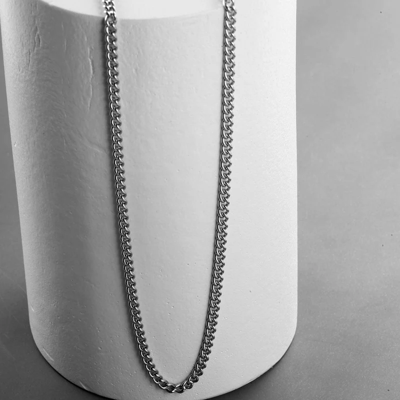 Edelstahl Goldfarbene Kette Halskette für Männer Lange Kette Choker Herren Kragen Hals Spitze DIY Anhänger Silberfarbene Kordel Hummer
