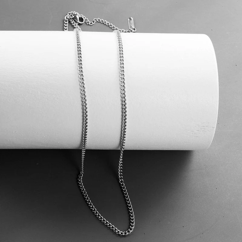 Edelstahl Goldfarbene Kette Halskette für Männer Lange Kette Choker Herren Kragen Hals Spitze DIY Anhänger Silberfarbene Kordel Hummer