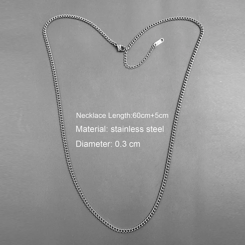 Edelstahl Goldfarbene Kette Halskette für Männer Lange Kette Choker Herren Kragen Hals Spitze DIY Anhänger Silberfarbene Kordel Hummer