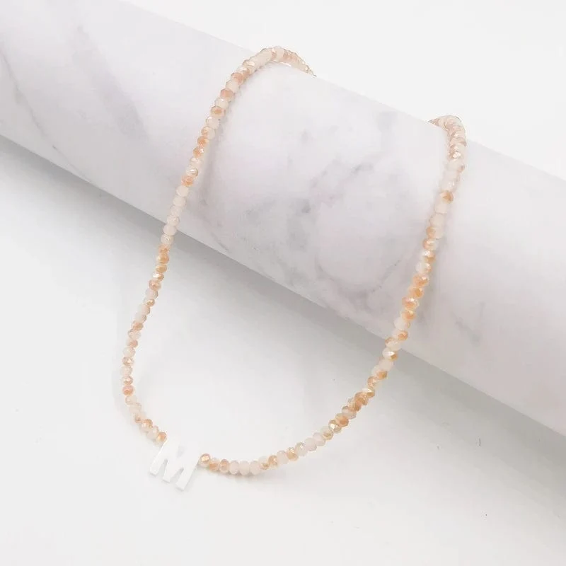 Neue Mode 26 Brief Shell Choker Halsketten Für Frauen Glänzende Kristall Perlen Schlüsselbein Chian Weibliche Hals Anhänger Halskette Schmuck