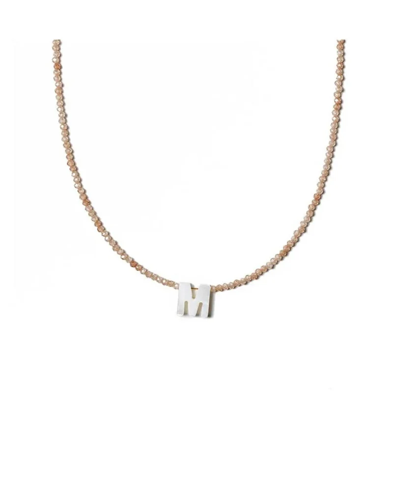 Neue Mode 26 Brief Shell Choker Halsketten Für Frauen Glänzende Kristall Perlen Schlüsselbein Chian Weibliche Hals Anhänger Halskette Schmuck
