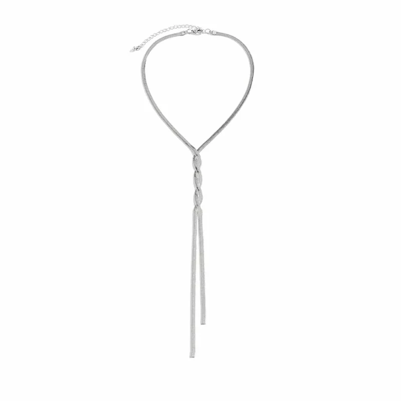 Sexy Gothic verstellbare flache Schlangenkette für Frauen Vintage Weave Twisted Link Brust Choker Ästhetischer Halsschmuck Neu