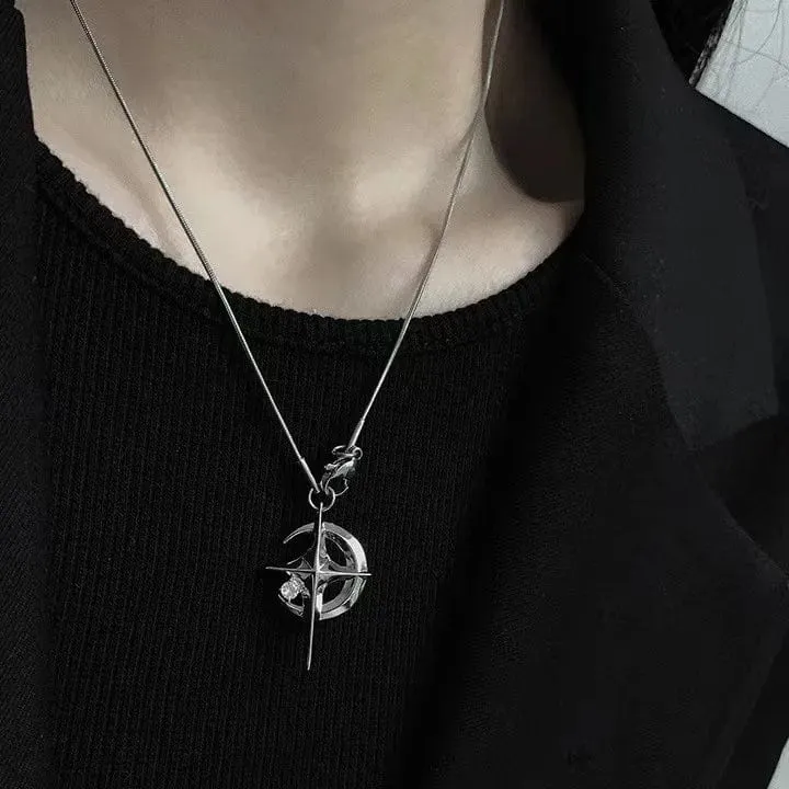 Neue Rosa Kreuz Halsketten für Frauen Y2k Mode Gothic Paar Schmuck Metall Ketten Colliers Anhänger Halskette Partei Schmuck Geschenke