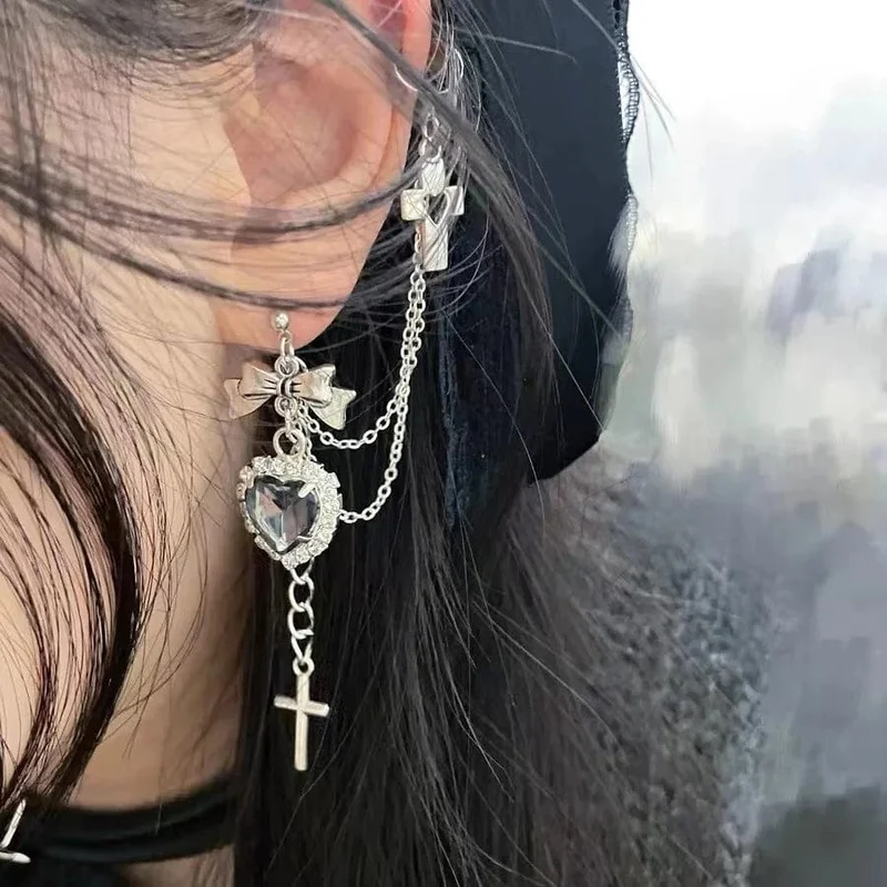 Neue Rosa Kreuz Halsketten für Frauen Y2k Mode Gothic Paar Schmuck Metall Ketten Colliers Anhänger Halskette Partei Schmuck Geschenke