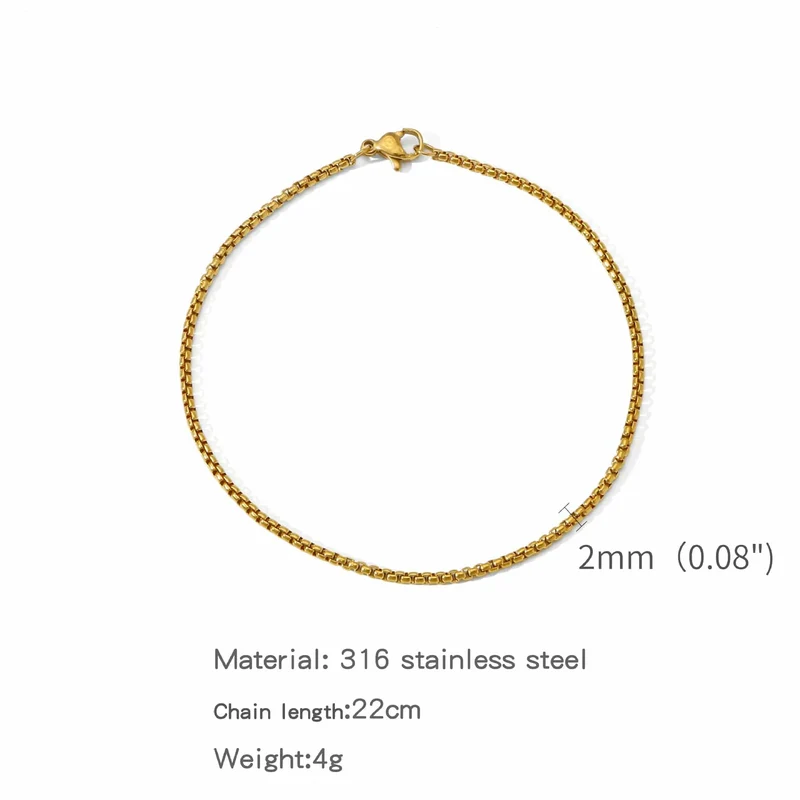Edelstahl Quadratische Kugelkette Armband Männer Titan Stahl Schmuck Hip-Hop Armband Für Frauen Mode Trend Zubehör Gif