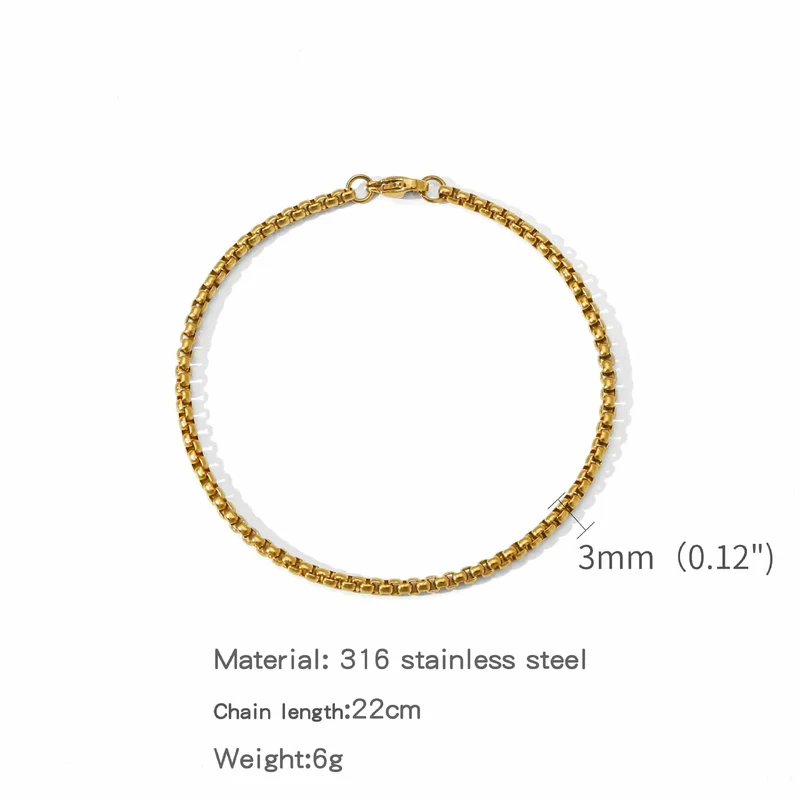 Edelstahl Quadratische Kugelkette Armband Männer Titan Stahl Schmuck Hip-Hop Armband Für Frauen Mode Trend Zubehör Gif
