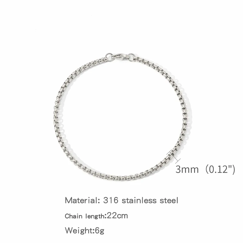 Edelstahl Quadratische Kugelkette Armband Männer Titan Stahl Schmuck Hip-Hop Armband Für Frauen Mode Trend Zubehör Gif
