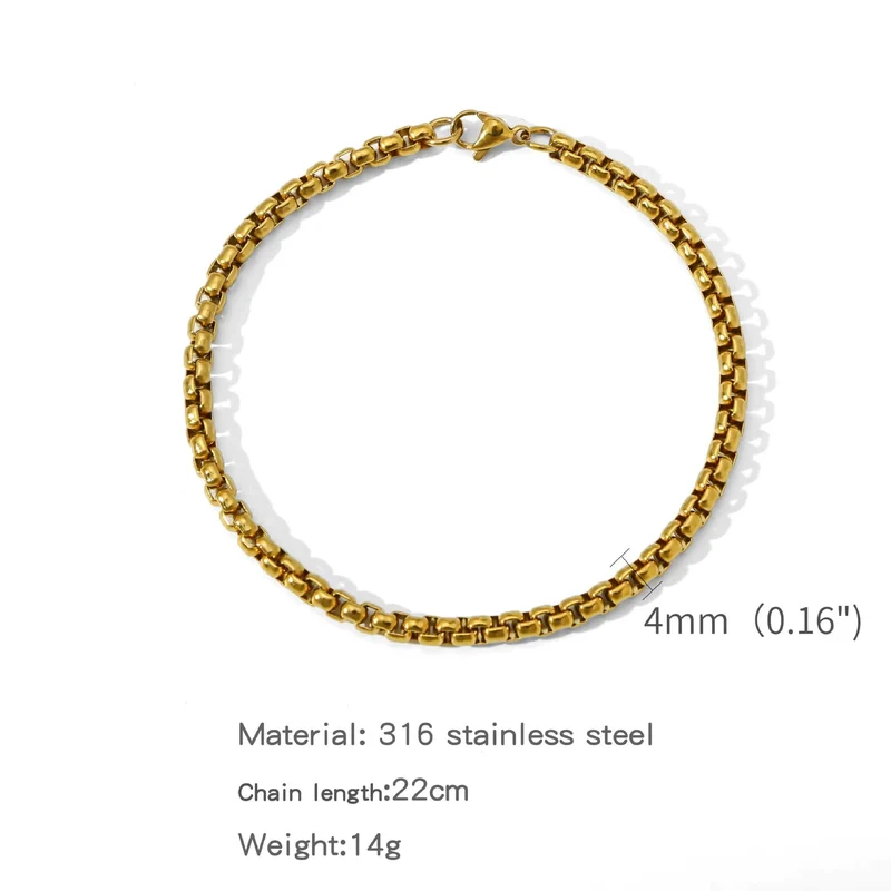 Edelstahl Quadratische Kugelkette Armband Männer Titan Stahl Schmuck Hip-Hop Armband Für Frauen Mode Trend Zubehör Gif