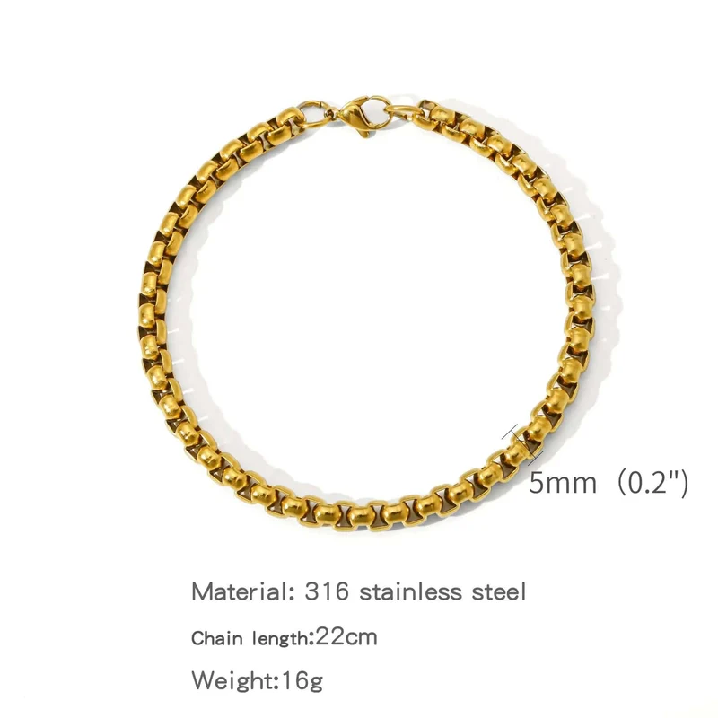 Edelstahl Quadratische Kugelkette Armband Männer Titan Stahl Schmuck Hip-Hop Armband Für Frauen Mode Trend Zubehör Gif